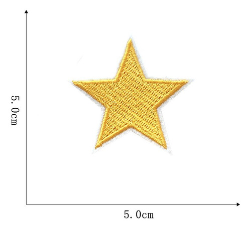 Rose Red Five-pointed Star Cloth Stickers -8# - 5-pointed