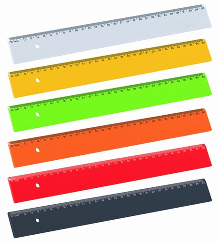 Imagem 1 de 1 de Régua Pp Escolar 30cm 964.0 Pt Com 6 Un Cores Citrus Acrimet