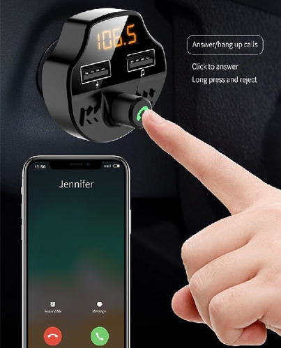 Transmisor De Audio Fm Bluetooth Salida/entrada Usb Microsd