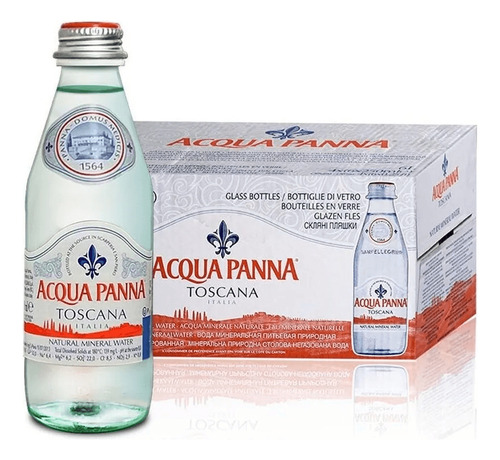 Kit 24 Água Mineral Acqua Panna Toscana Itália Sem Gás 250ml