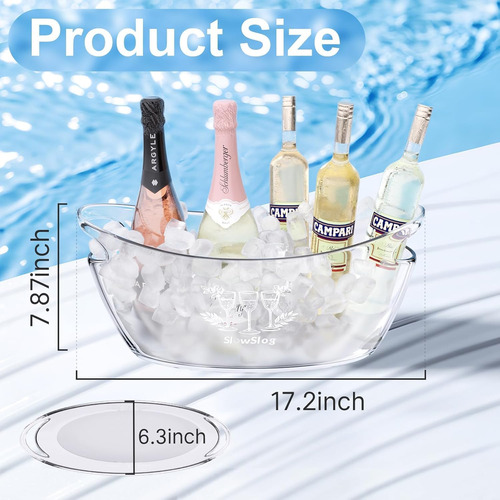 Cubo De Hielo Acrílico Transparente 5.5l