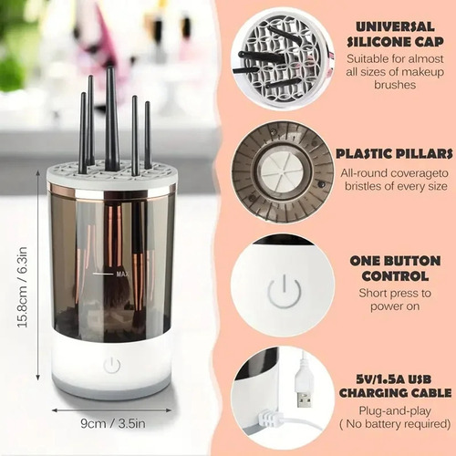 Limpiador De Maquillaje Eléctrico Portátil Con Enchufe Usb C