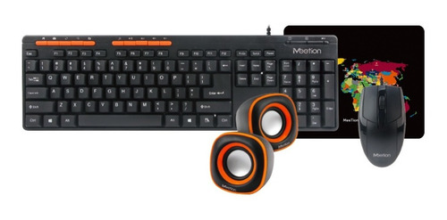 Kit 4 En 1 Mouse Teclado Mousepad Y Parlante Mt-c105 Meetion