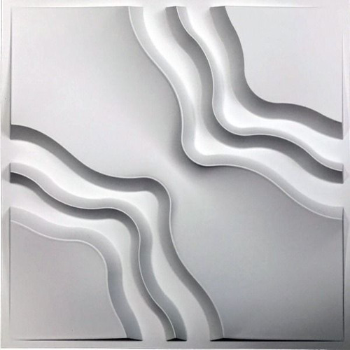 Imagen 1 de 8 de Panel Decorativo 3d Pvc Interior Exterior Blanco D153