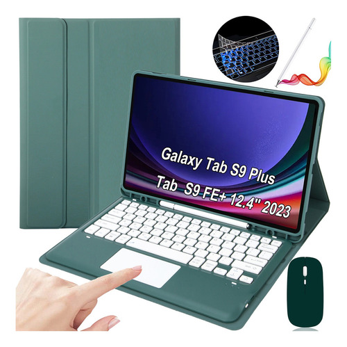 Teclado Con Mouse+lápiz P/galaxy Tab S9plus/s9 Fe+ 12.4 In