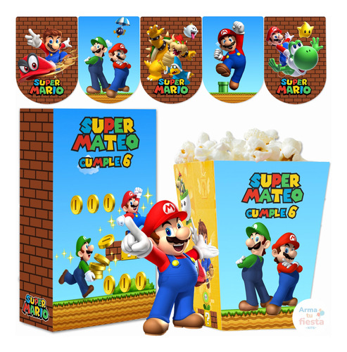 Kit Imprimible Super Mario Bros Texto Editable