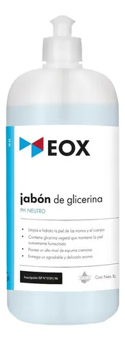Caja 16 Un. Jabón De Glicerina Ph Neutro Eox 1 Litro