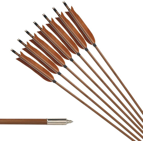 Flechas De Bambu Para Tiro Con Arco - Pack De 12 (marron).