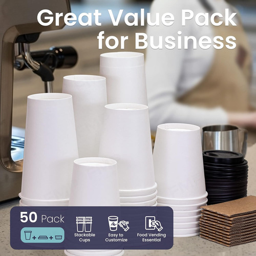 Taza De Café Desechable De Papel Blanco Con...