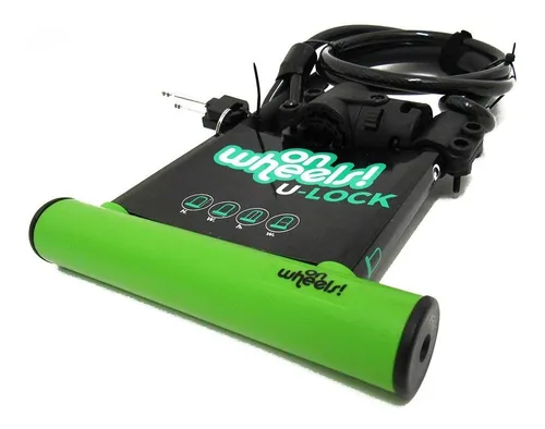 Candado U-lock Onwheels! Largo Con Piola Y Soporte Verde