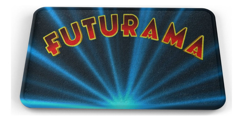 Tapete Futurama Logo Fondo Azul Baño Lavable 50x80cm