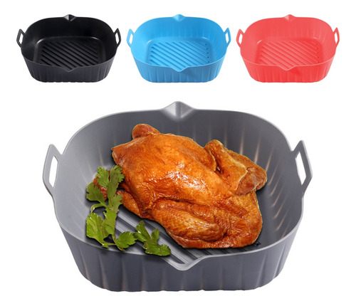 (gy) Cesta De Silicona Antiadherente Air Fryer Liner Reutili