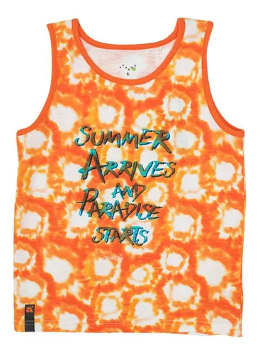 Polera Algodón Verano Niño Naranja (pvu638nar)