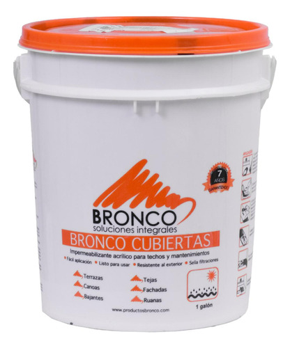 Recubrimiento Elastico Impermeable Broncocubierta Galon Gris