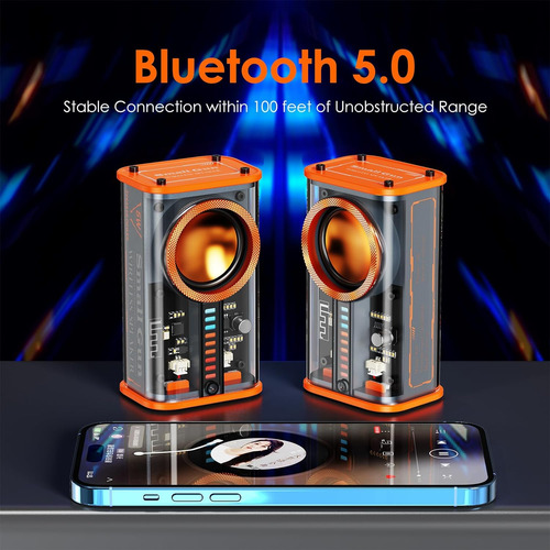 Altavoz Bluetooth Inalámbrico Transparente Mini Altavoz Port