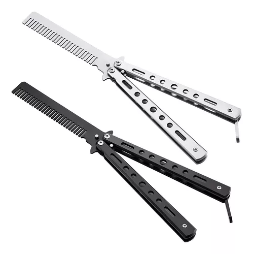 Navaja Mariposa Peine Balisong Entrenamiento Acero Trainer