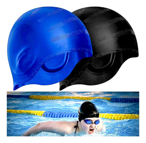 Gorra De Natacion Para Piscinas De Silicona 3d Impermeables