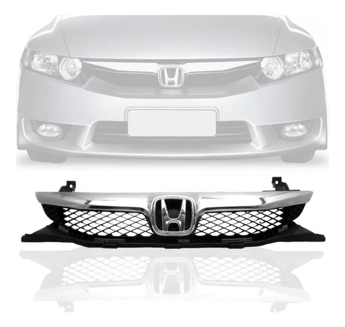 Grade New Civic 2009 2010 2011 Completa Bigode Cromado