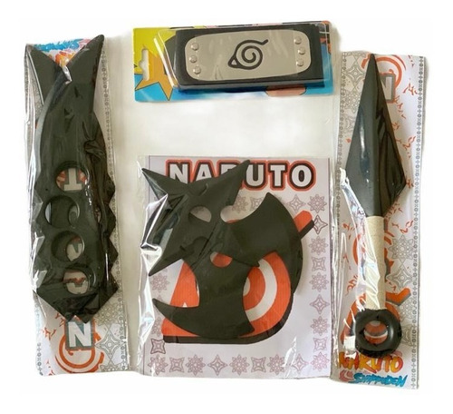 Set Naruto- 1 Kunai / Asuma X2/ Bandana Blister / Shuriken