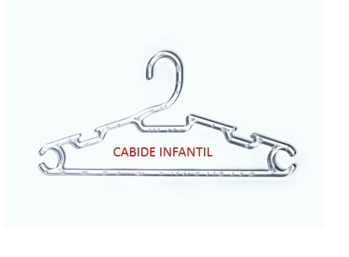 Cabide Infantil Acrílico  0,28 Cm Kit Com 50 Unidades