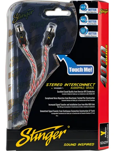 Cable De Audio Adaptador En Y Rca Stinger Si42yf 1 Macho 2 Hembras Serie 4000 2 Canales Cobre Premium