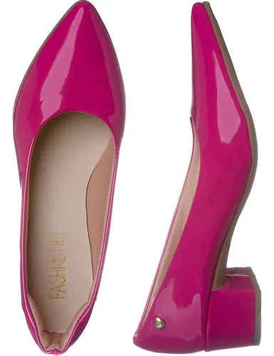 Scarpin pink cheap salto baixo