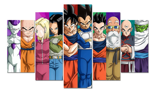 Cuadro - Poster - 5 Piezas 135 X 80 Cm - Dragon Ball