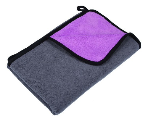 Toalla Microfibra Paño De Limpieza Auto Gris Morado 80x60cm