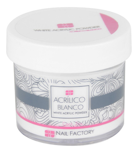 Polvo Acrílico Uñas White 2 Oz / 56 Gr. Nail Factory