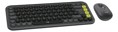 Teclado+mouse Logitech Pop Icon Bluetooth Black