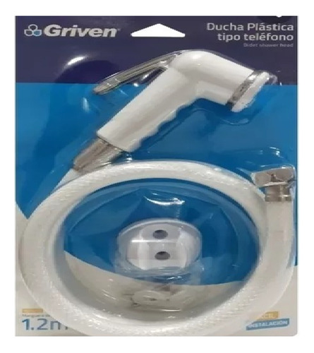 Ducha Plastica Tipo Telefono Con Manguera Blanca Griven