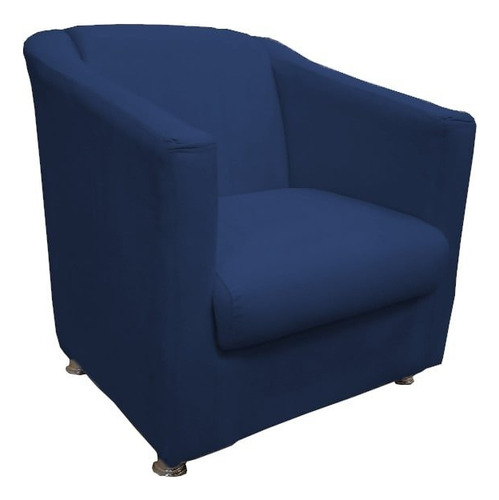 Poltrona Biane Suede Azul Marinho Recepção