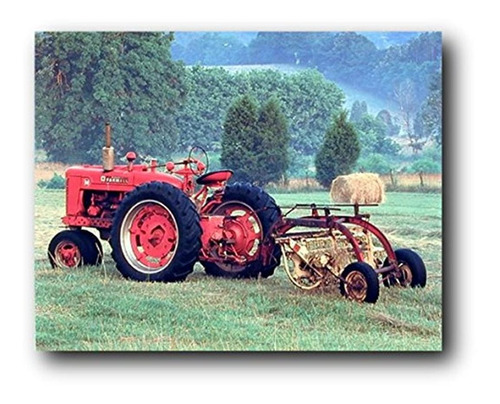 Rojo Farmall M Clásico Farm Tractor Pared Decoración Póster