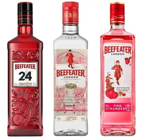 Gin Beefeater London Dry Gin + Pink + Beefeater 24 Tripack.