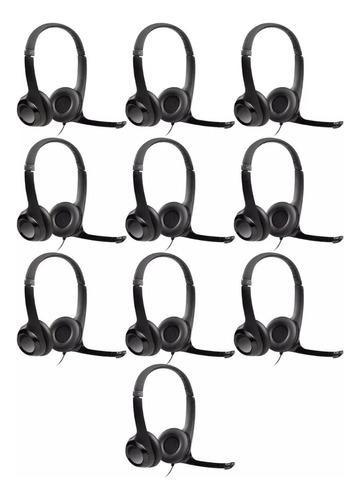 Auricular Head Set Logitech Clear Comfort Usb H390 Pack X10 Color Negro