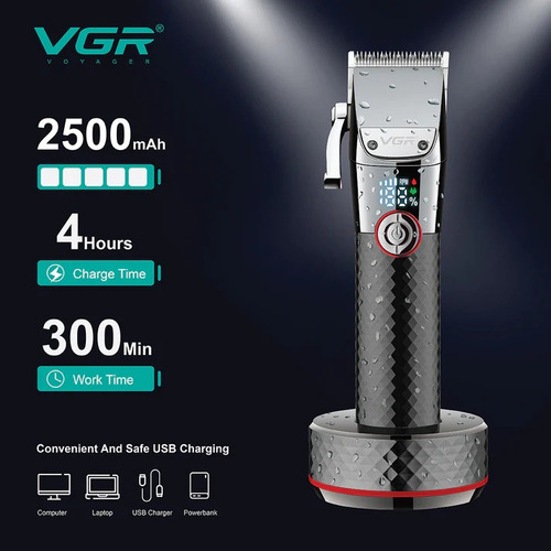 Maquina De Afeitar Cabello Profesional Vgr Recargable Inalam