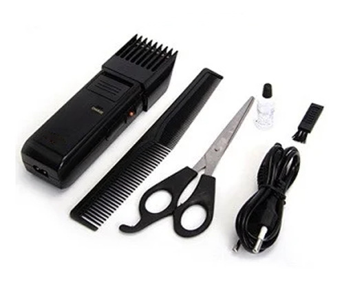 Maquina De Cortar Cabelo Barbeador E Aparador Portátil S/fio Cor Preto 110V