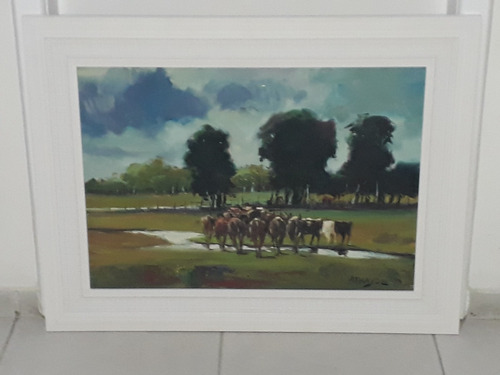 2094- Athayde Lopes. Ost 87x68cm Com Moldura- Boiada - (Usado)