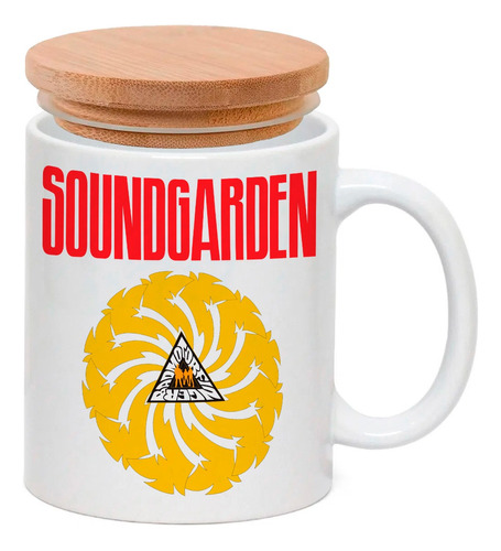 Caneca Branca Tampa Rock Banda Soundgarden (bad Motor Finger