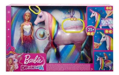 Barbie Dreamtopia - Muñeca Y Unicornio - Luces Magicas - Mat