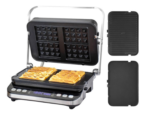 Plancha Waffles Let´s Grill 3 En 1 Color Gris