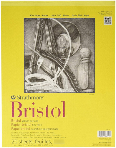 Strathmore Bristol Bloc Dibujo 20 Hojas 11x14 (28 X35.6 Cms)