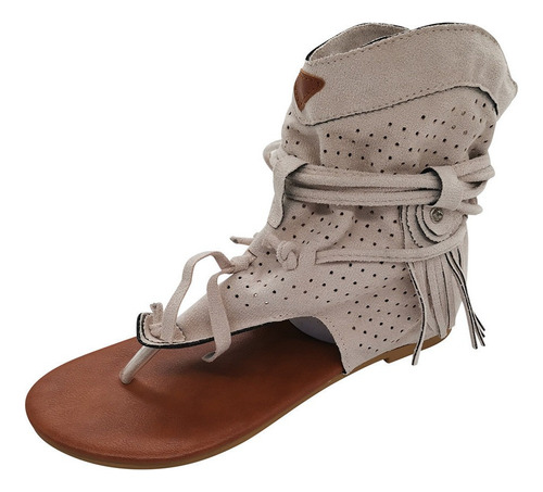 Mujeres Retro Bohemia Borla Sandalias Griego Zapatos De Play