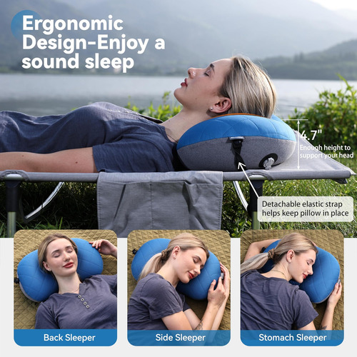 Almohada De Campamento Inflable Ultralight De Marchway Con C