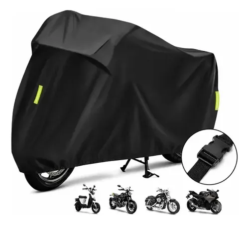 Funda Cubre Moto Talle L Impermeable Tela Silver 2,30x1,30 Negro