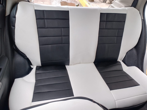 Fundas Cubre Asientos Tacto Piel Para Grand I10 2020-2024 Blanco/negro