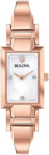 Reloj De Mujer Bulova 97p142 Tono Oro Rosa 