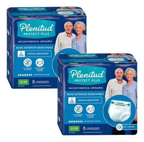 Combo X2 Plenitud Ropa Interior Adultos Protect Plus G/xg X8