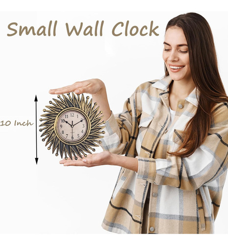 Reloj De Pared Pequeño, Reloj De Bronce De 10 Pulgadas, Func