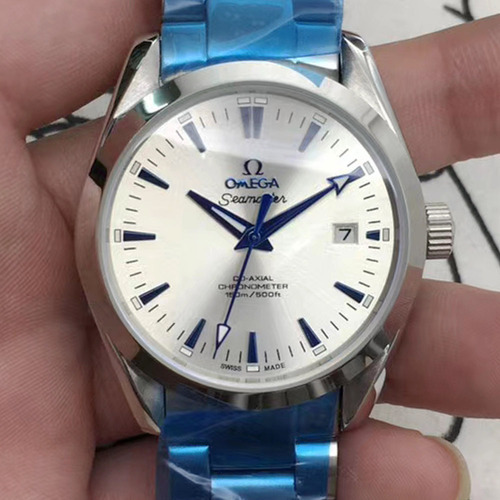 Omega Watch Tres Caras Blancas Con Patrón Solar De Luz